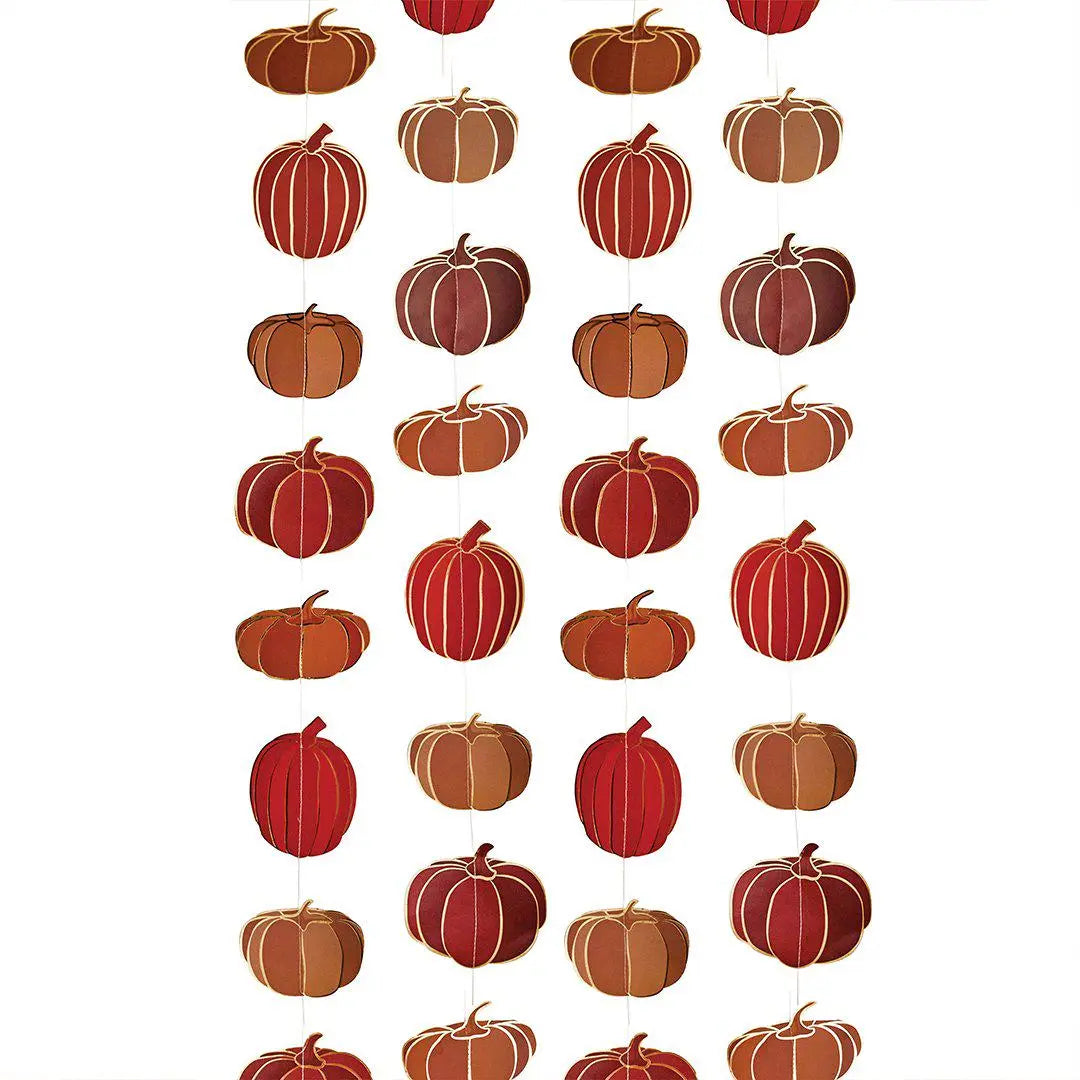 Halloween Pumpkin Hanging Decoration - 5m - Autumnal Party Decor - Spooky Season Backdrop - Card Pumpkin Garland - Halloween Banner - Jolie Fete UK