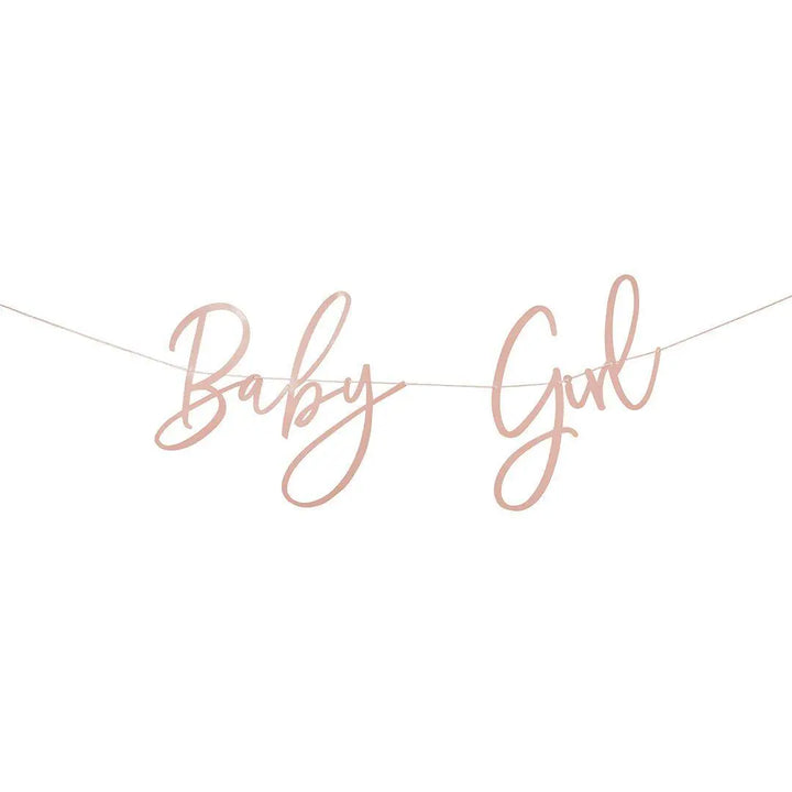 Pink Baby Girl Card Banner 2m - Baby Shower Decoration - Girl Party Banner - Baby Shower Banner Sign - Baby Girl Banner - Gender Reveal - Jolie Fete UK