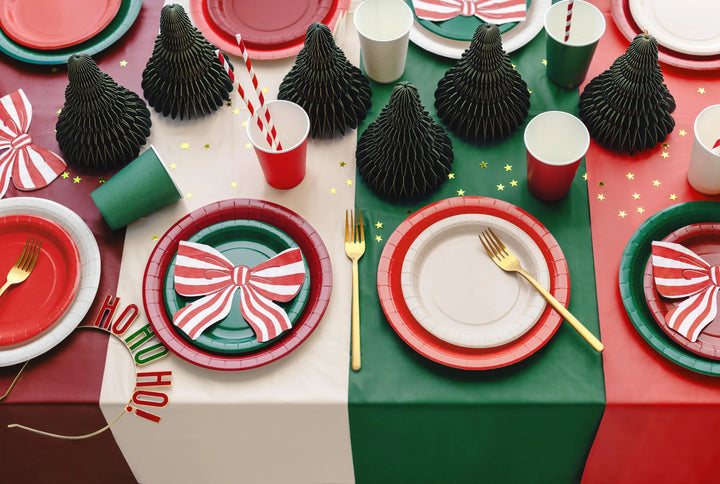 Red Disposable Tablecloth 137x183cm - Party Table Cover - Birthday Celebrations - BBQ - Christmas Parties - Circus Party Table - Valentine's - Jolie Fete UK