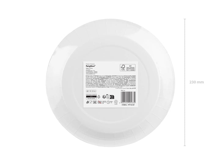 Red Paper Plates 23cm - Party Tableware - Birthday Party - Buffet Supplies - Pack of 6 - Circus Party - Disposable Round Plates-Pirate Party - Jolie Fete UK