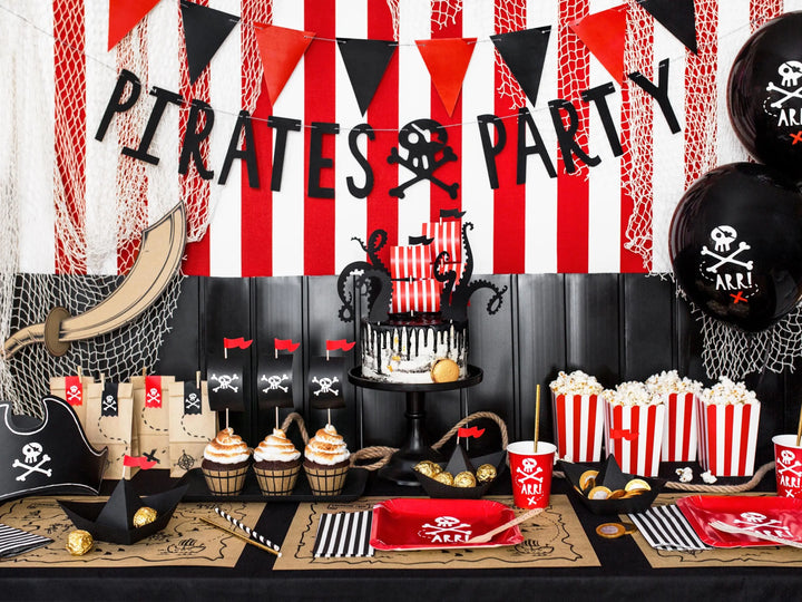 Red & White Striped Popcorn Boxes - Classic Carnival Style Party Favour Boxes - 6 Pack - Fairground Favours - Sweet boxes - Pirates Party - Jolie Fete UK