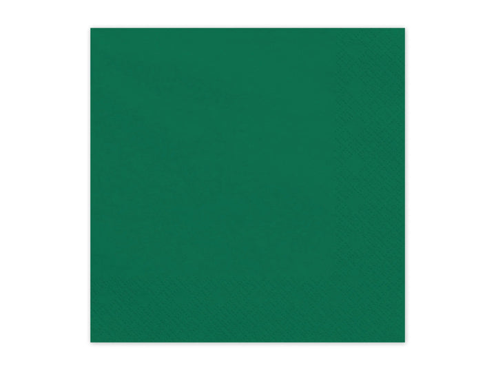Green Paper Napkins 33x33cm - Pack of 20 - Party Tableware - Dark Green Dinner Napkins - Dinosaur Party - Green Party Supplies - Table Decor - Jolie Fete UK