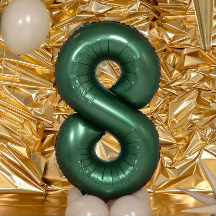Giant Number 8 Foil Balloon 86cm Bottle Green - 8th Birthday - 18th Birthday - Birthday Party Decoration - Age 8 - Green Helium Balloon - Jolie Fete UK