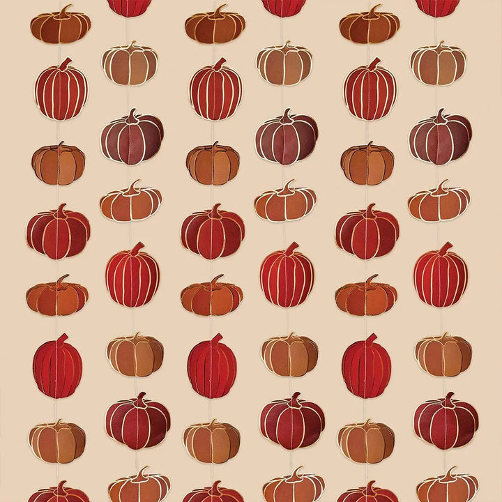 Halloween Pumpkin Hanging Decoration - 5m - Autumnal Party Decor - Spooky Season Backdrop - Card Pumpkin Garland - Halloween Banner - Jolie Fete UK
