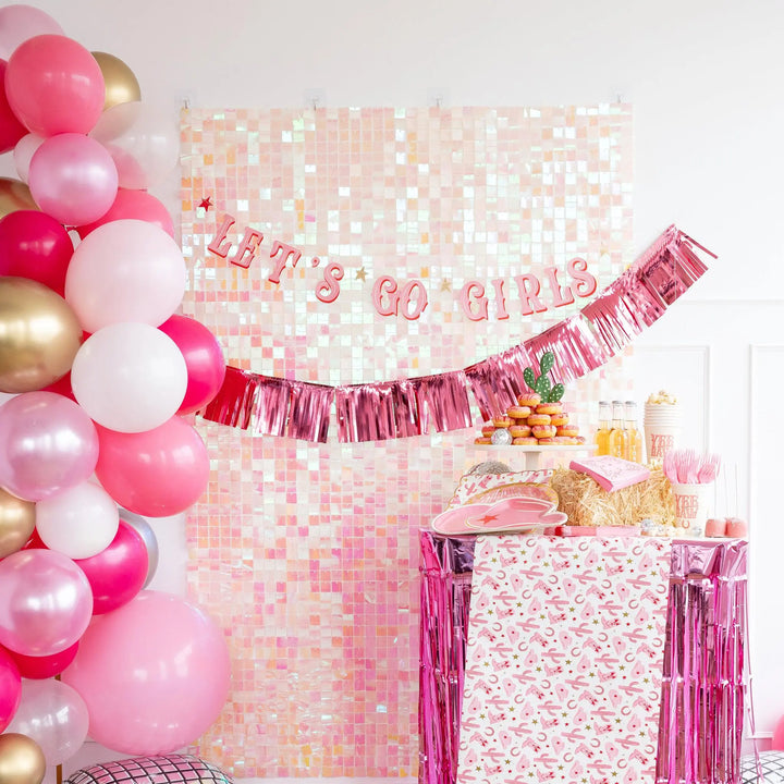 Pink Cowgirl Pattern Paper Table Runner - Western Cowgirl Birthday Party Table Decor - Last Rodeo Hen Party - 16x120 Inch Paper Runner - Jolie Fete UK