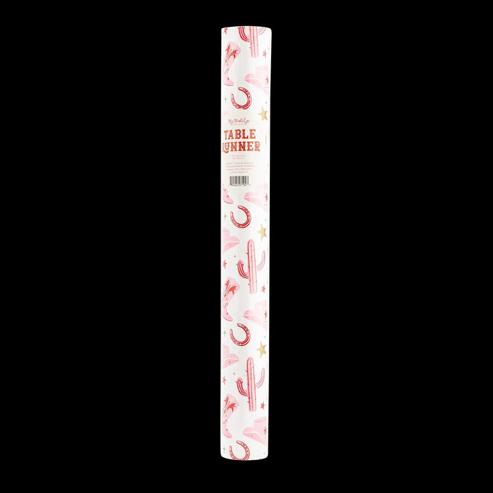 Pink Cowgirl Pattern Paper Table Runner - Western Cowgirl Birthday Party Table Decor - Last Rodeo Hen Party - 16x120 Inch Paper Runner - Jolie Fete UK
