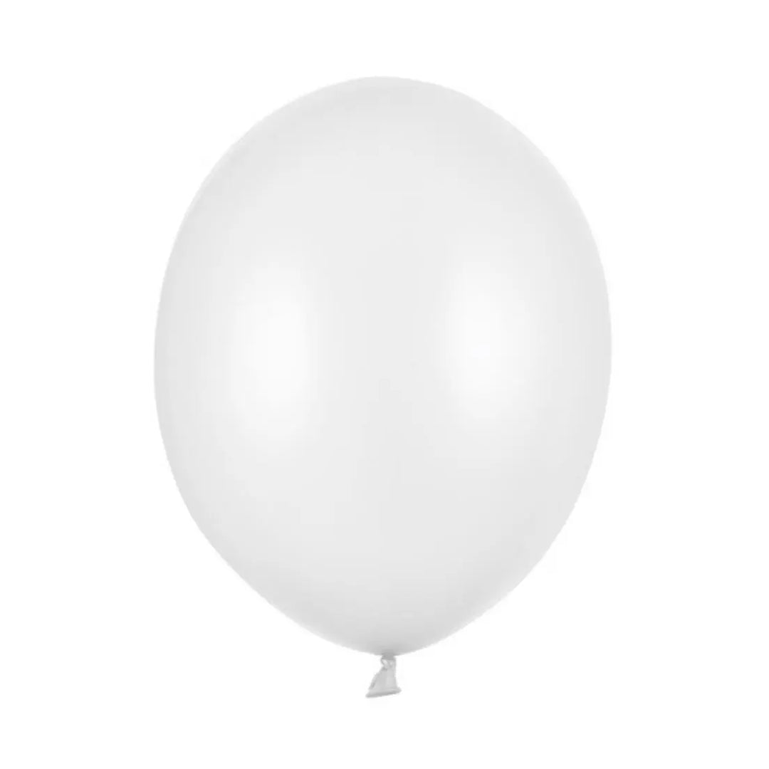 100 x Metallic White Balloons 30cm - Pack of 100 - Pearl White Latex Balloons - Strong Quality Party Balloons - Wedding Birthday Decorations - Jolie Fete UK
