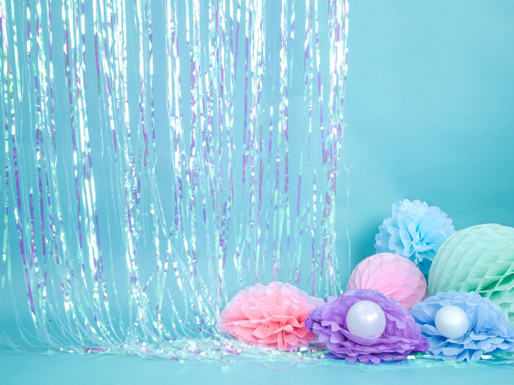 Iridescent Party Curtain - Mermaid Theme - Under the Sea Party - Kids Birthday Party - Party Decorations - Dive Into 5 - Ocean Theme Party - Jolie Fete UK