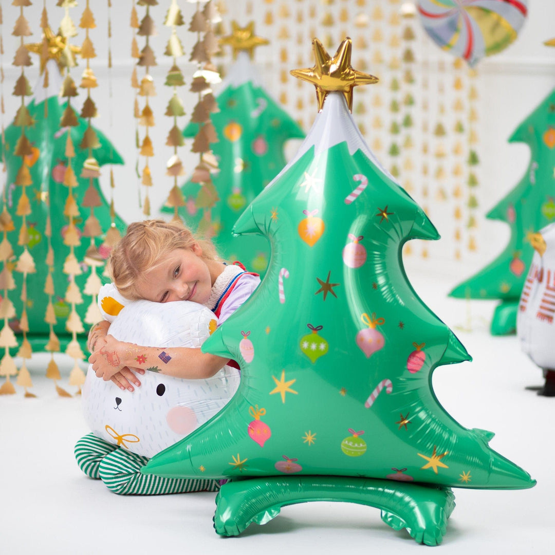 Large Christmas Tree Balloon - Standing Christmas Tree Balloon With Gold Star - Green Christmas Balloon - Christmas Party Balloon - Jolie Fete UK