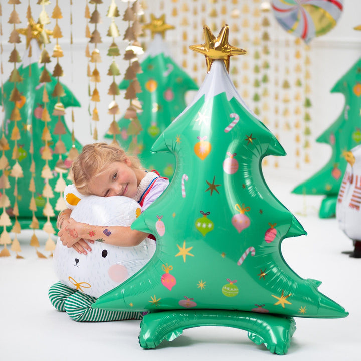 Large Christmas Tree Balloon - Standing Christmas Tree Balloon With Gold Star - Green Christmas Balloon - Christmas Party Balloon - Jolie Fete UK