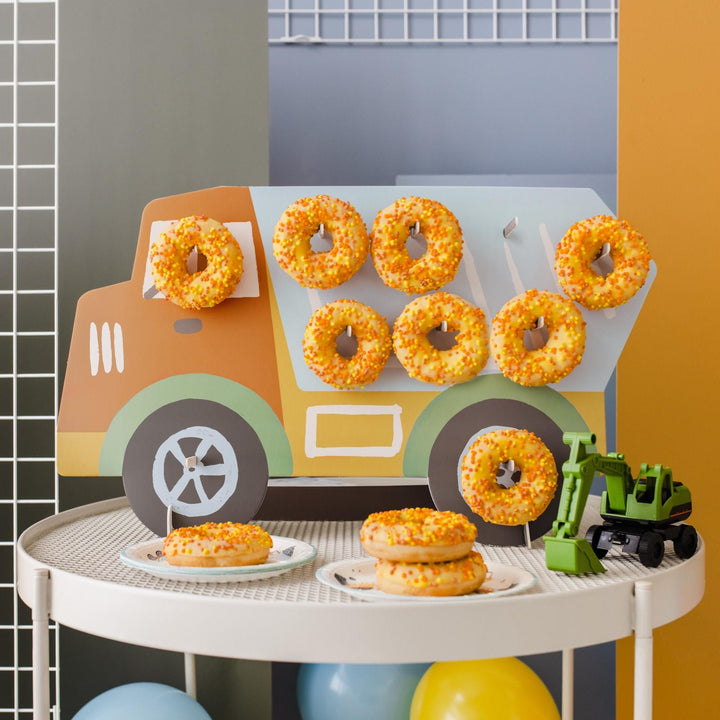 Construction Party Donut Wall - Cement Mixer Treat Stand - Truck Doughnut Display - Construction Theme Party - Kids Birthday Party Supplies - Jolie Fete UK
