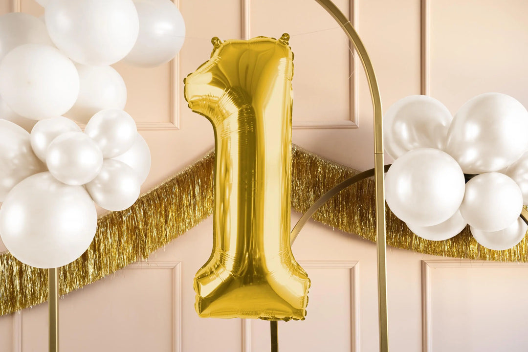 Gold Number 1 Balloon - Large Gold Foil 1 balloon - Birthday Balloon - Party Decorations - 72cm Balloon - 30" Balloon - Jolie Fete UK