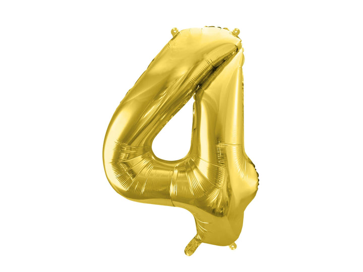 Gold Number 4 Balloon - Large Gold Foil 4 balloon - Birthday Balloon - Party Decorations - 72cm Balloon - 30" Balloon - Jolie Fete UK