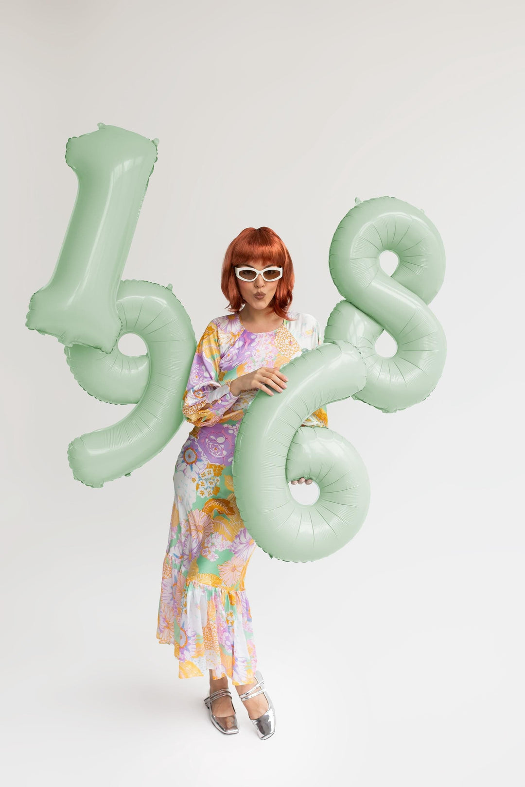 Pastel Green Number 1 Balloon - Large Light Mint Green Foil 1 balloon - Birthday Balloon - Party Decorations - 72cm Balloon - 30" Balloon - Jolie Fete UK