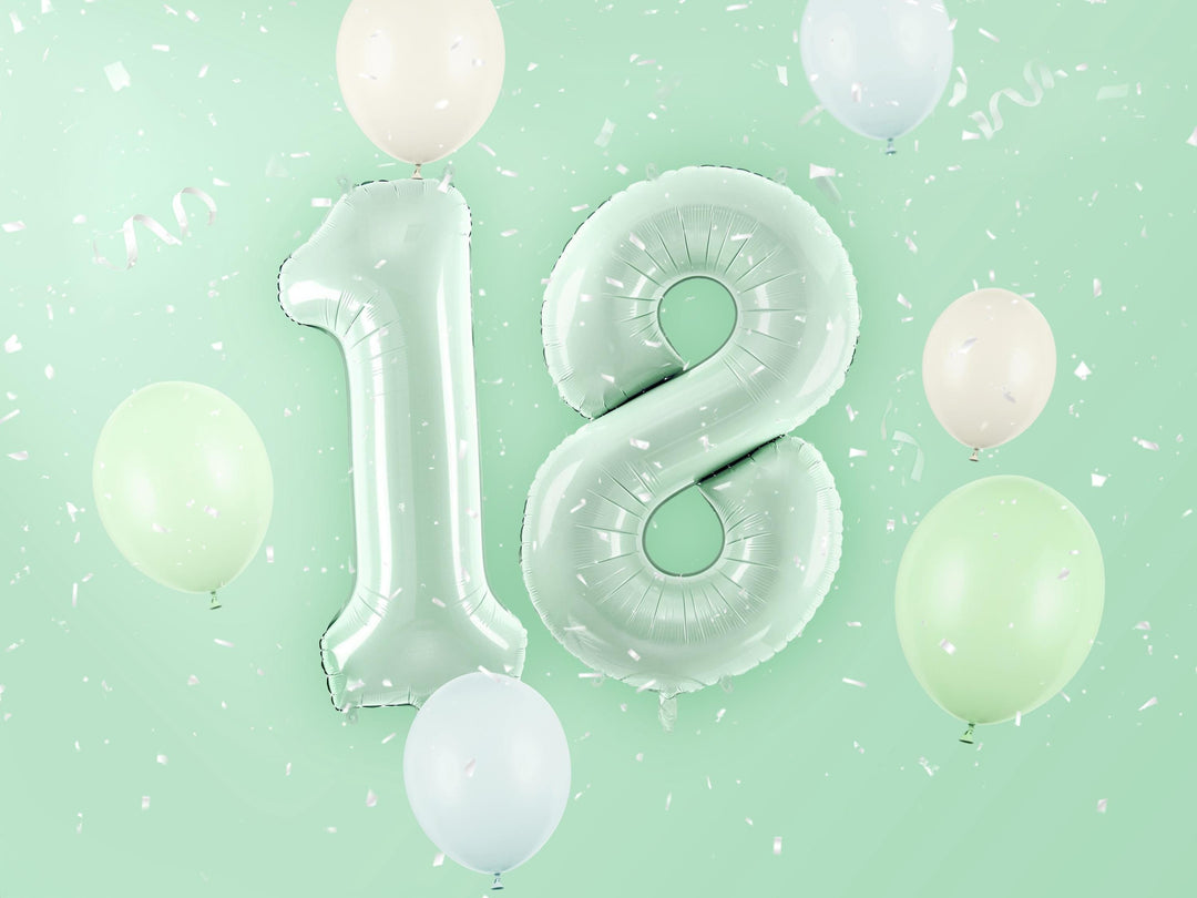 Pastel Green Number 1 Balloon - Large Light Mint Green Foil 1 balloon - Birthday Balloon - Party Decorations - 72cm Balloon - 30" Balloon - Jolie Fete UK