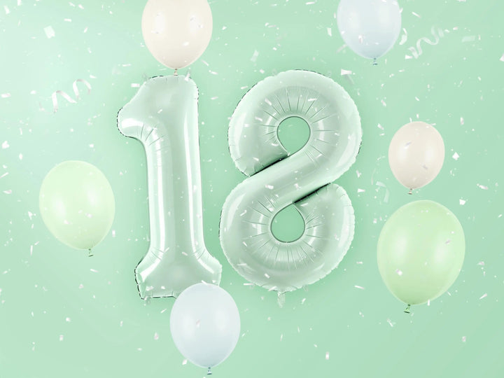 Pastel Green Number 1 Balloon - Large Light Mint Green Foil 1 balloon - Birthday Balloon - Party Decorations - 72cm Balloon - 30" Balloon - Jolie Fete UK