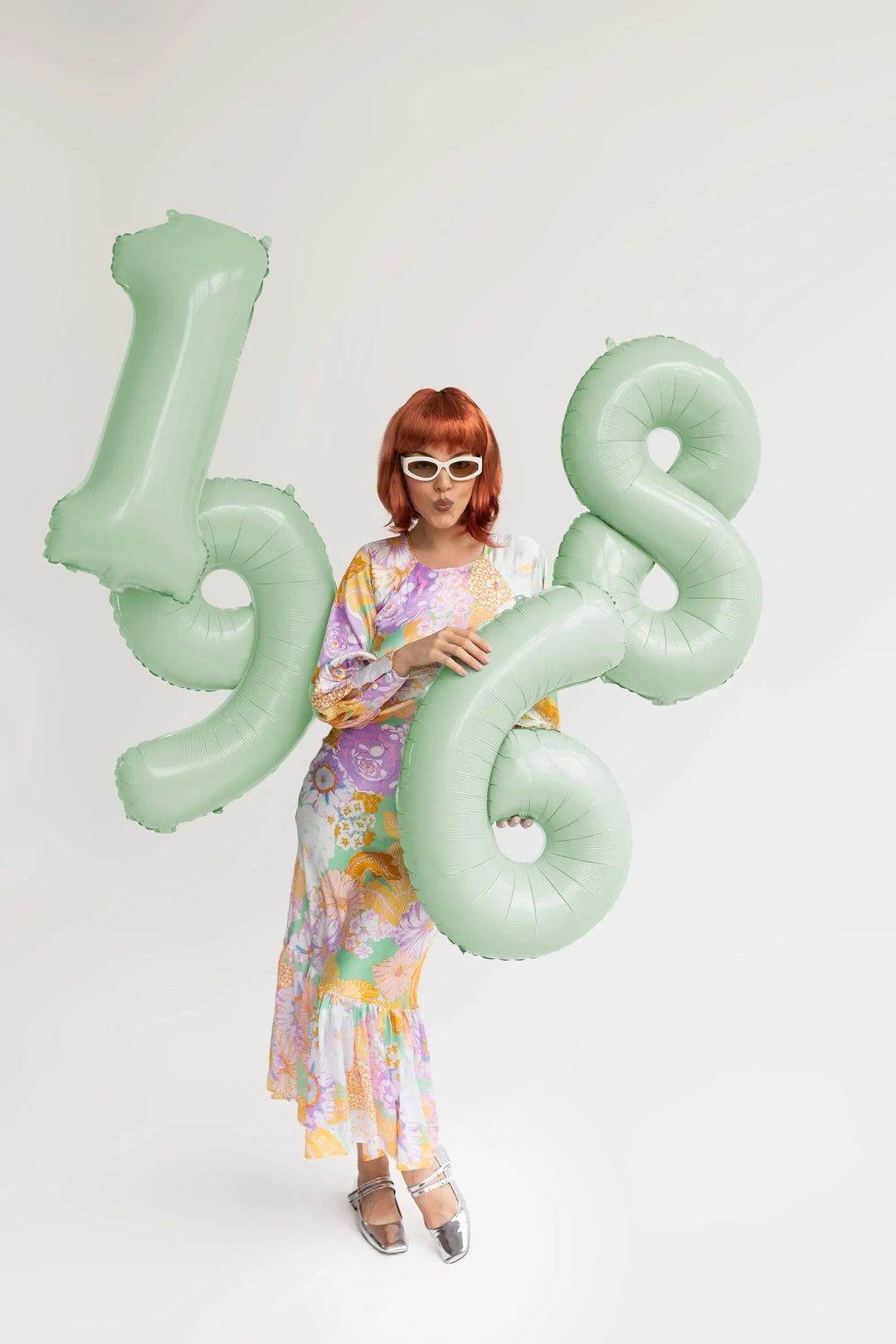 Pastel Green Number 8 Balloon - Large Light Mint Green Foil 8 balloon - Birthday Balloon - Party Decorations - 72cm Balloon - 30" Balloon - Jolie Fete UK