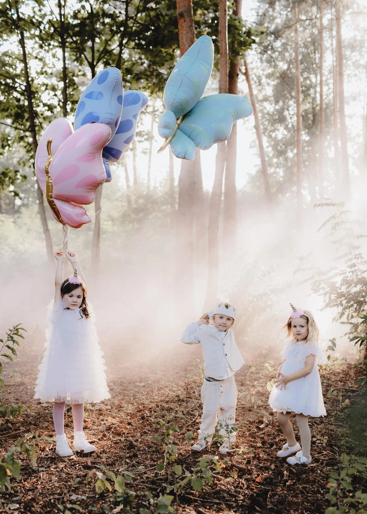 Butterfly Balloon - Large Pink Butterfly Foil Balloon - Pink & Gold - Unicorn Birthday Decorations - Unicorn Party Supplies - Jolie Fete UK