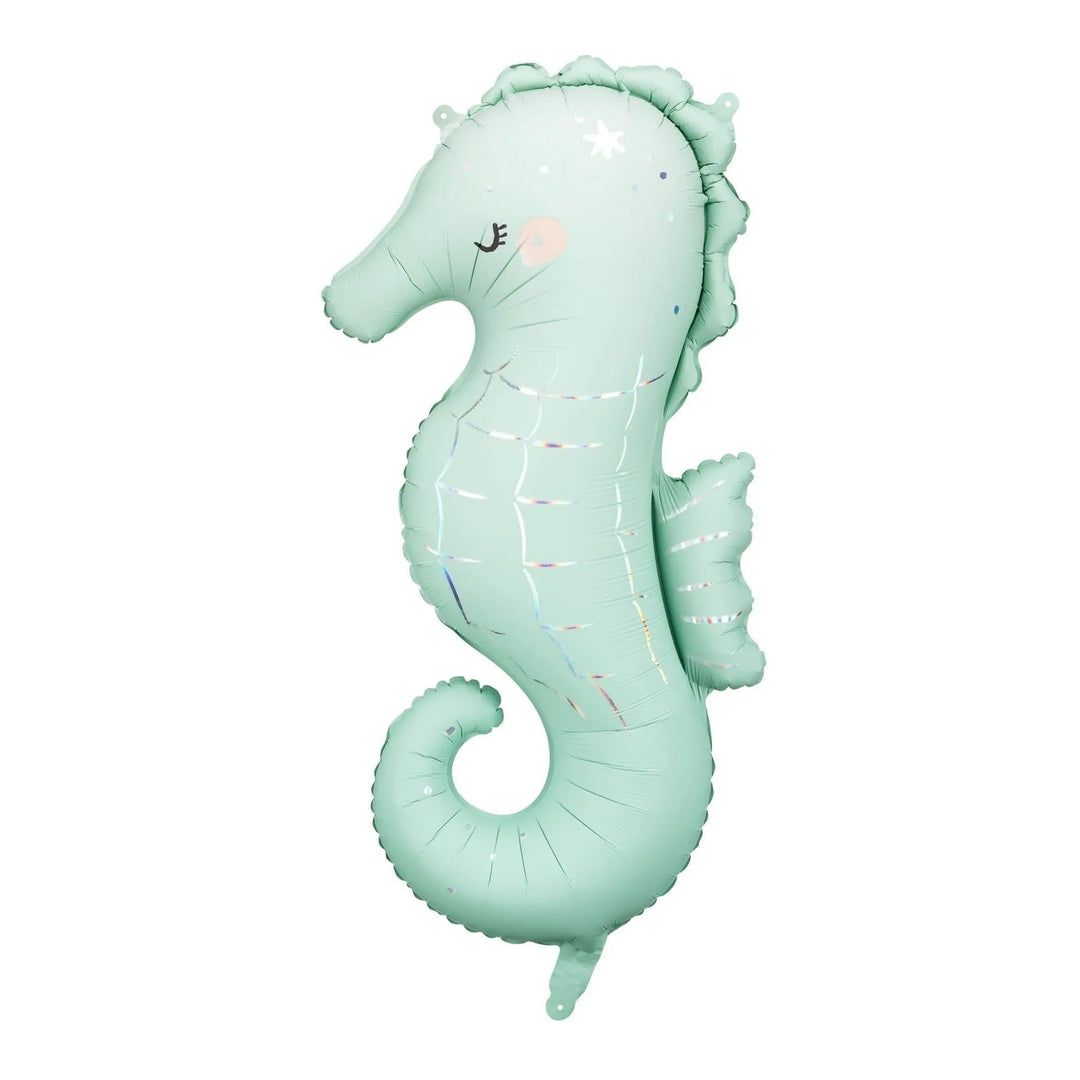 Large Seahorse Foil Balloon - Mermaid Theme - Under the Sea Party - Mermaid Party - Seahorse Decorations - Fish Balloon - Green balloons - Jolie Fete UK