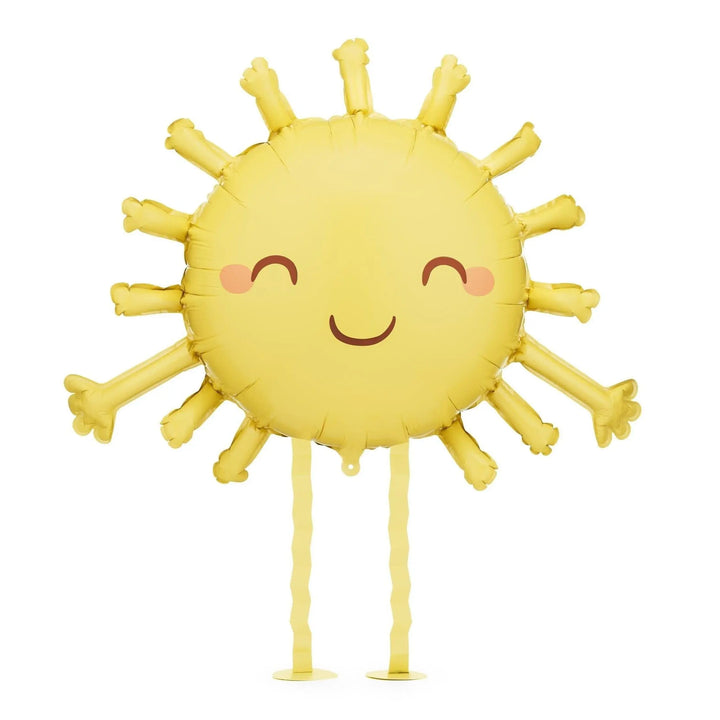 Yellow Sun Balloon - Large 'Standing' Yellow Sun Foil Balloon - Helium Fill Walking Balloon - Kids Birthday - Nature Outdoors-Garden Parties - Jolie Fete UK
