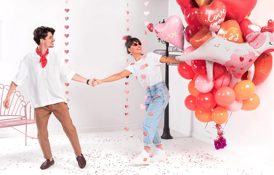 Valentine's Love Balloon With Arrow - Large Pink & Red Heart Valentines Day Balloon - Valentines Day Decorations -Valentine's Party Balloons - Jolie Fete UK