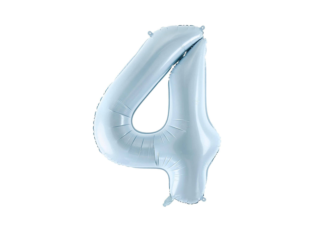 Light Blue Number 4 Balloon - Large Baby Blue 4 balloon - Birthday Balloon - Party Decorations - 72cm Balloon - 30" Balloon - Jolie Fete UK