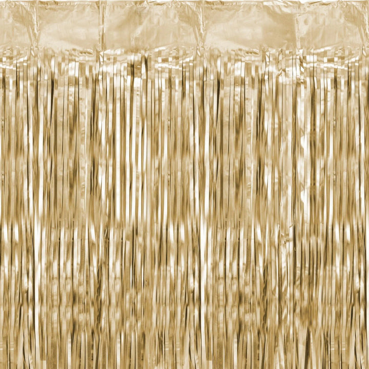 Light Gold Party Curtain - Light Gold Party Backdrop - Kids Birthday Party - Gold Party Decor - Metallic Fringe Curtain-Photo Booth Backdrop - Jolie Fete UK