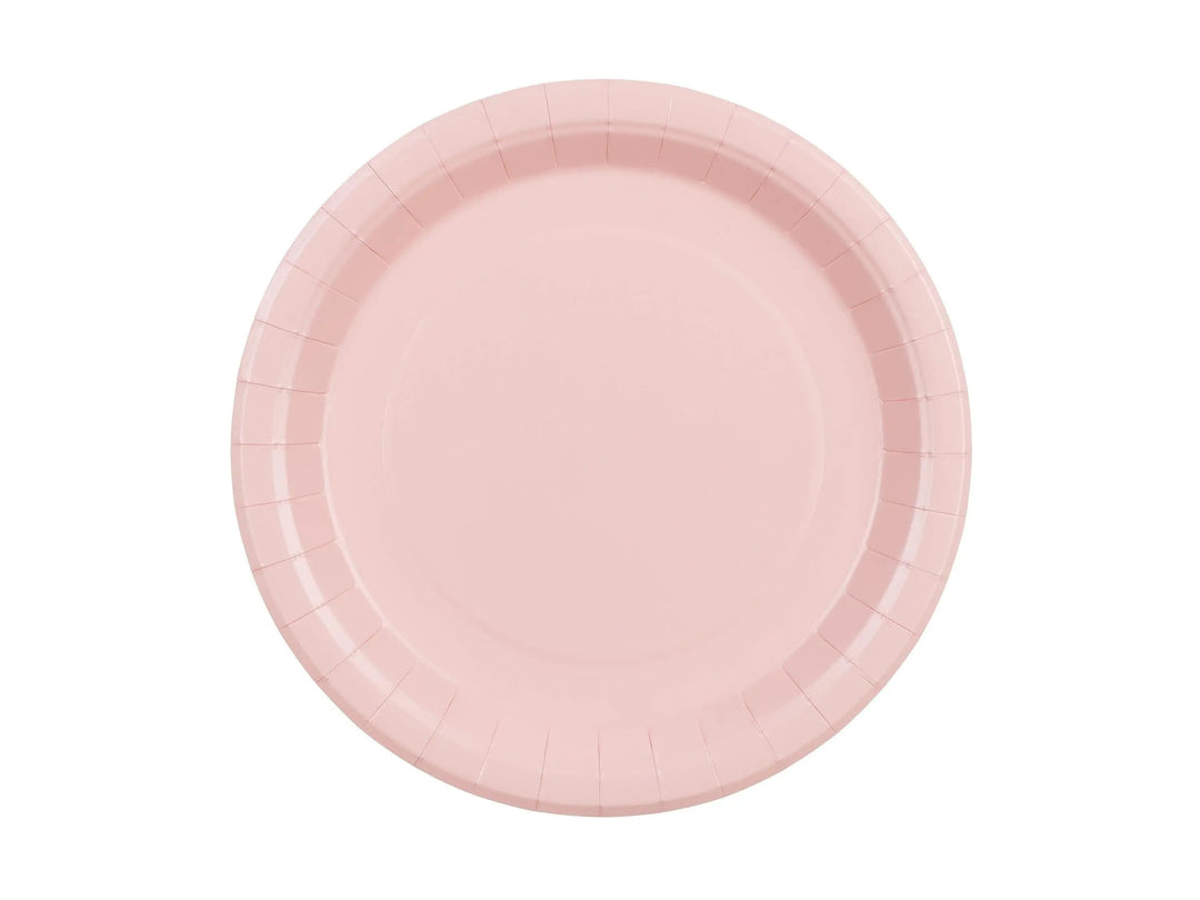 Pink Paper Plates 23cm - Light Pastel Pink Party Plates - Kids Birthday - Princess Party - Baby Shower - Pack of 6 - Jolie Fete UK