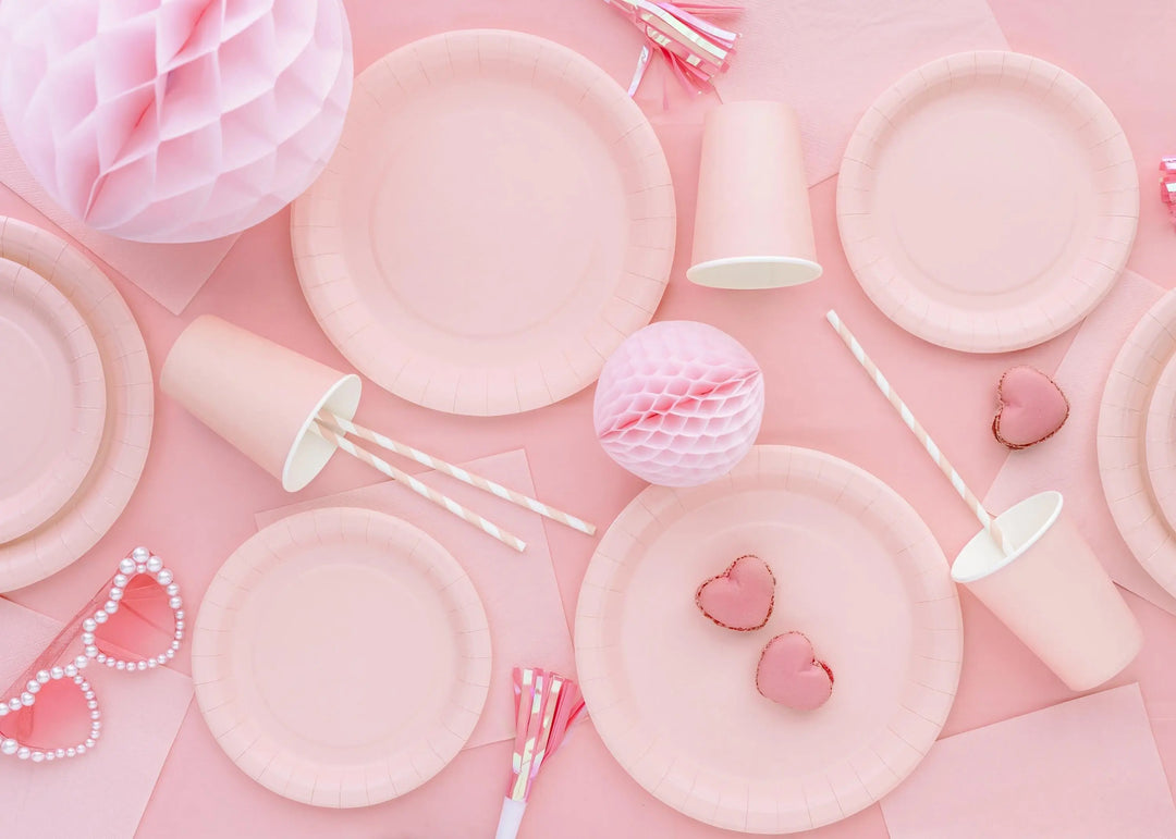 Light Pink Tablecloth 137 x 183 cm - Large Rectangular Pastel Pink Table Cover - Durable Synthetic Party Tablecloth - Birthday - Baby Shower - Jolie Fete UK