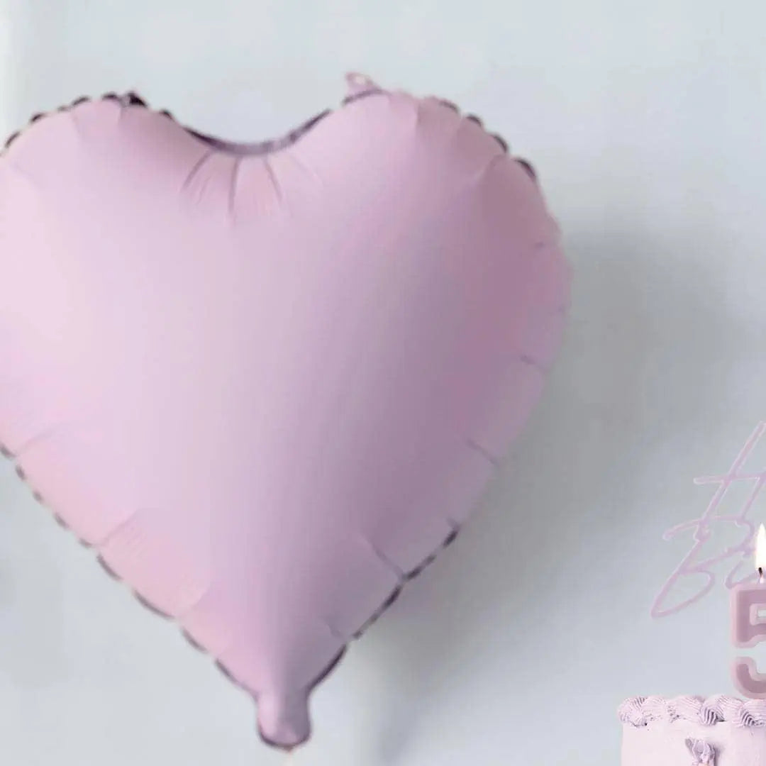 Lilac Heart Foil Balloon 45cm - Pastel Violet Mylar Heart Balloon - Romantic Birthday Decor - Anniversary Party Supplies - Jolie Fete UK