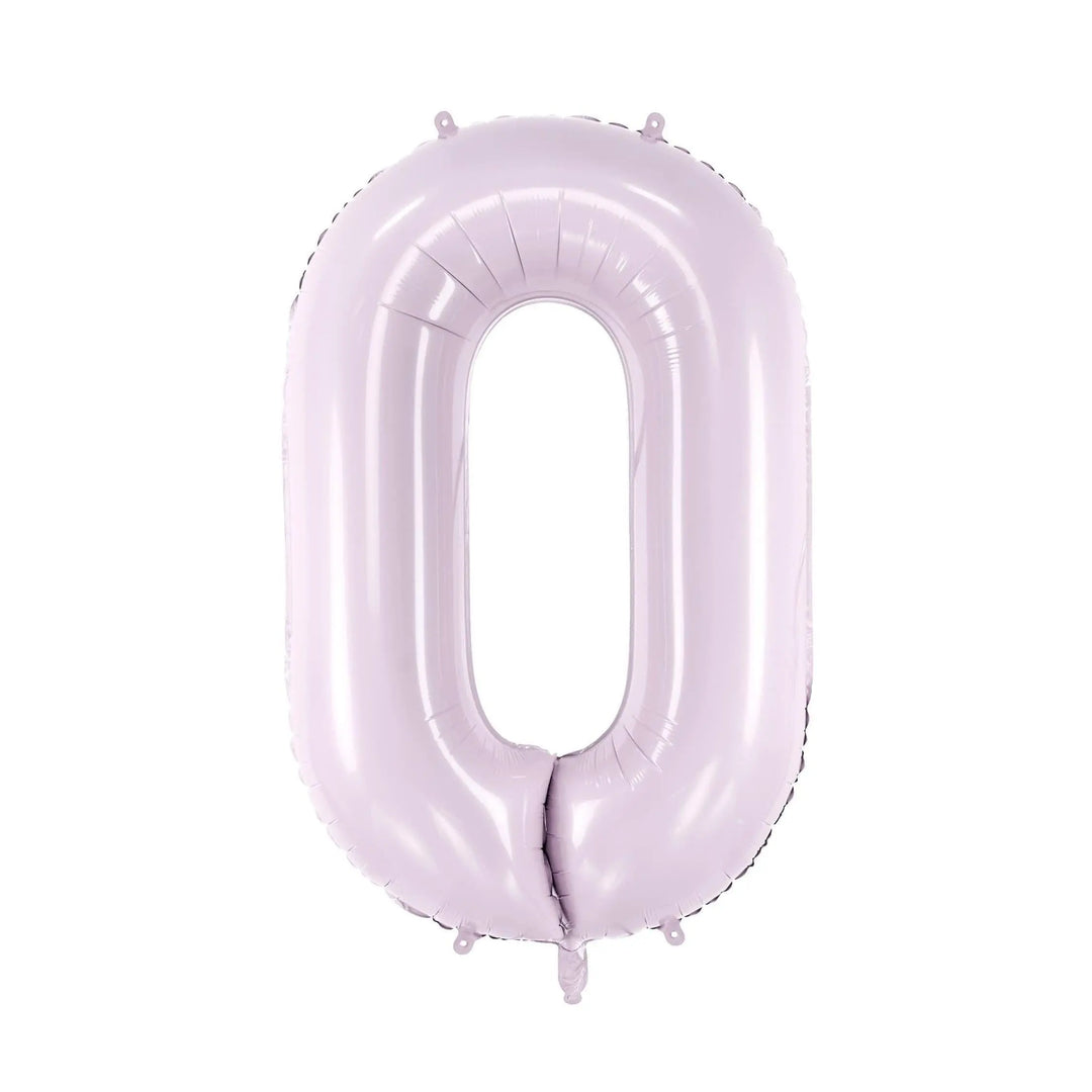 Lilac Number 0 Balloon 72cm / 30" - Large Pastel Purple Foil Mylar Digit - 10th Birthday Decor - 30th - Anniversary Party Supplies - Mermaid - Jolie Fete UK
