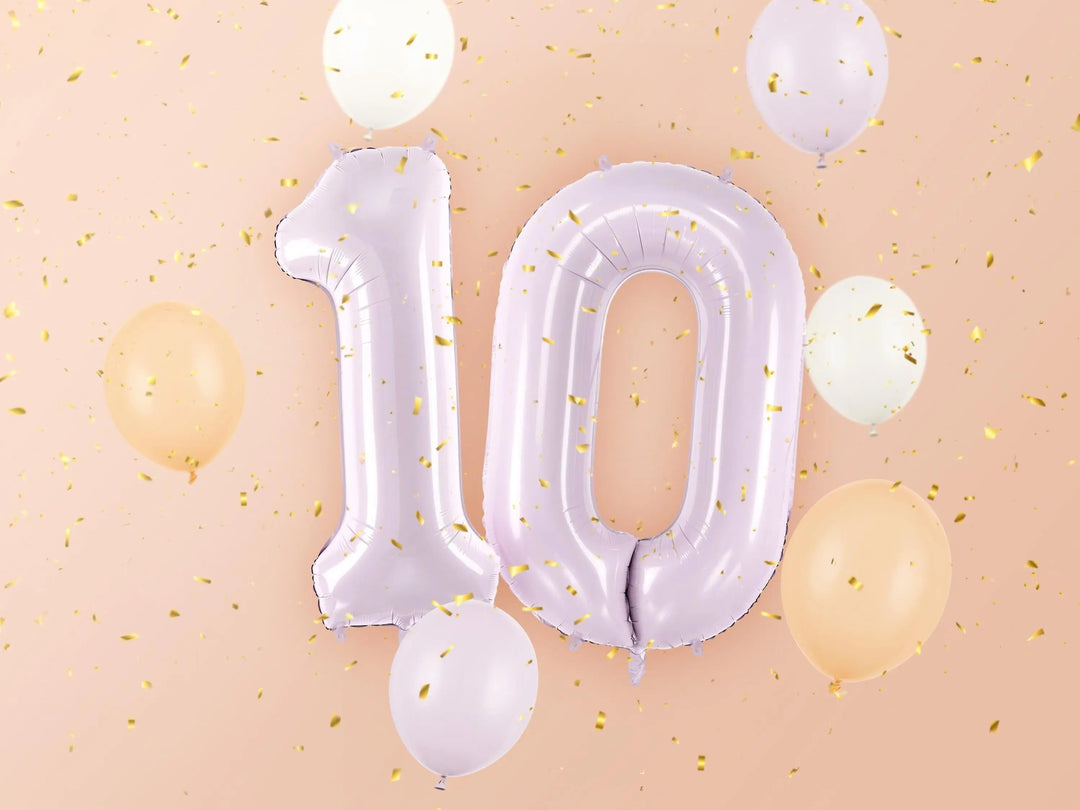 Lilac Number 0 Balloon 72cm / 30" - Large Pastel Purple Foil Mylar Digit - 10th Birthday Decor - 30th - Anniversary Party Supplies - Mermaid - Jolie Fete UK
