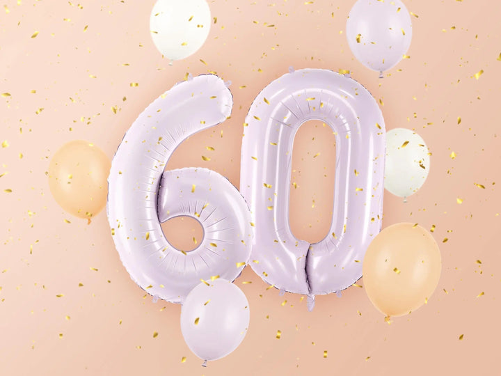 Lilac Number 0 Balloon 72cm / 30" - Large Pastel Purple Foil Mylar Digit - 10th Birthday Decor - 30th - Anniversary Party Supplies - Mermaid - Jolie Fete UK