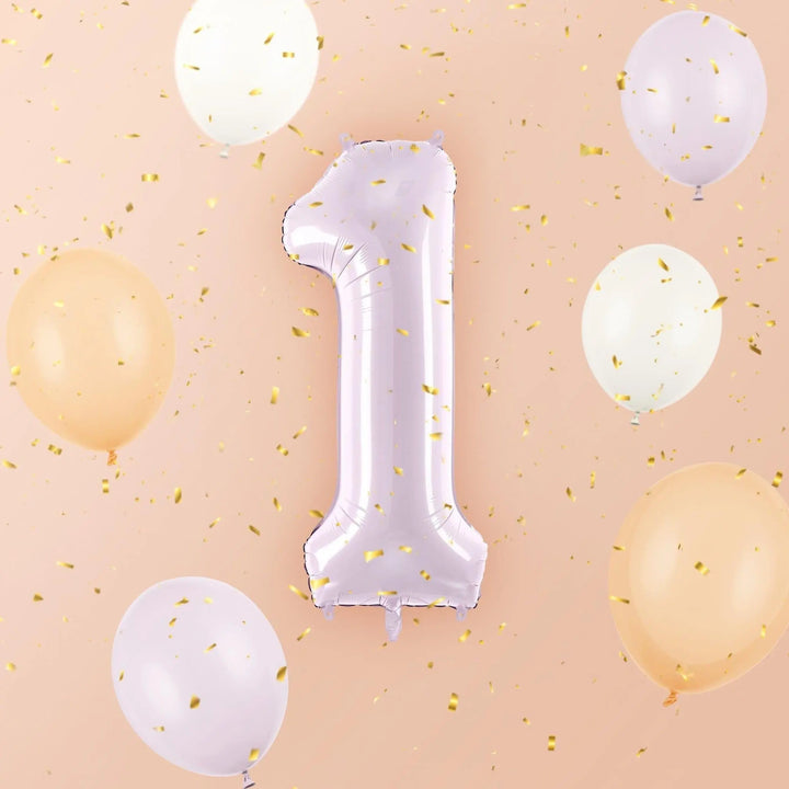 Lilac Number 1 Balloon 72cm / 30" - Large Pastel Purple Foil Mylar Digit - 1st Birthday Decor - 18th - Anniversary Party Supplies - Mermaid - Jolie Fete UK