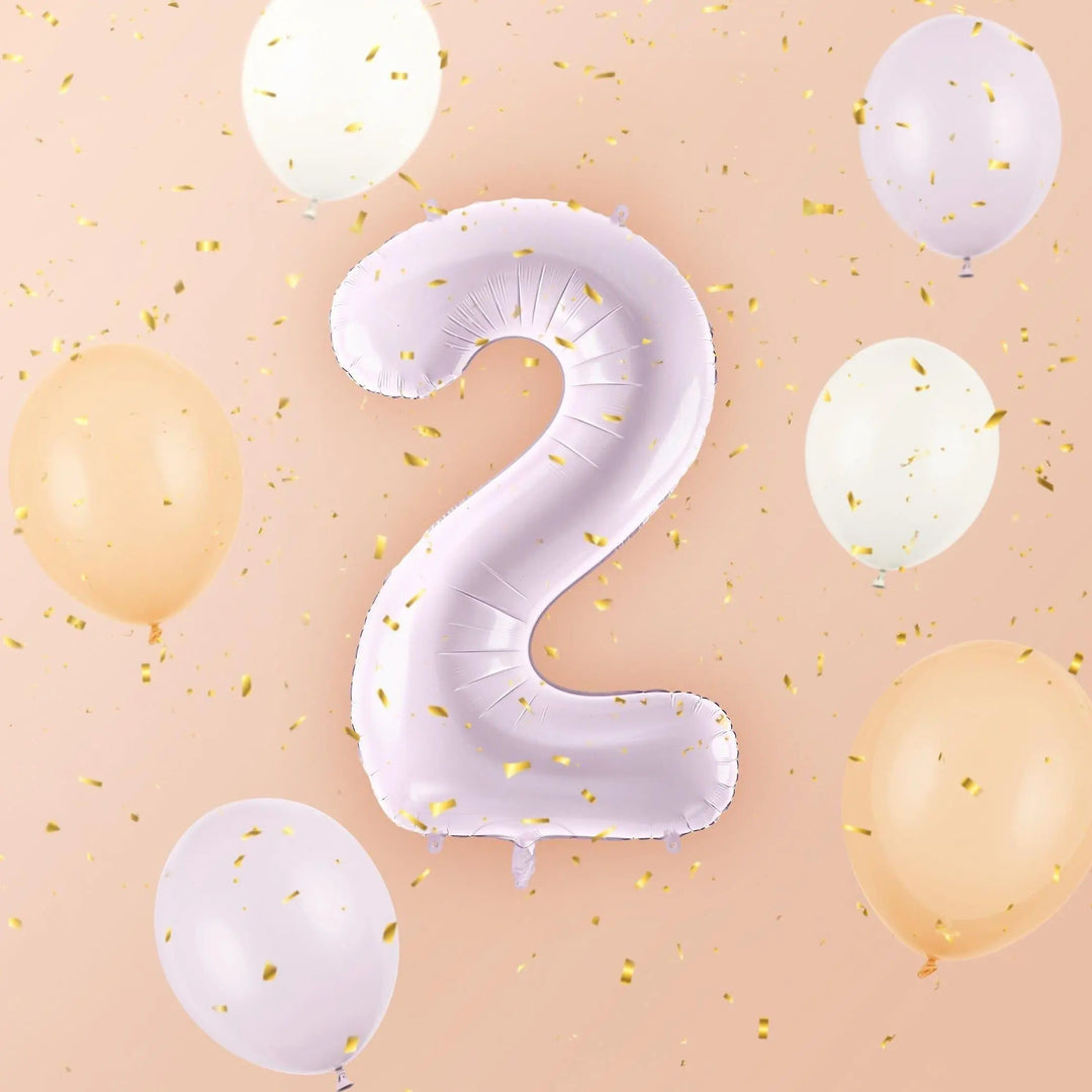 Lilac Number 2 Balloon 72cm / 30" - Large Pastel Purple Foil Mylar Digit - 2nd Birthday Decor - 21st - Anniversary Party Supplies - Mermaid - Jolie Fete UK