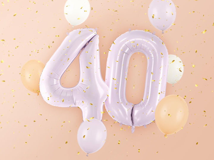 Lilac Number 4 Balloon 72cm / 30" - Large Pastel Purple Foil Mylar Digit - 4th Birthday Decor - 40th - Anniversary Party Supplies - Mermaid - Jolie Fete UK