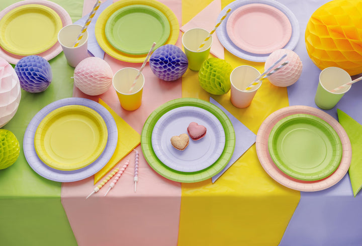 Lilac Paper Plates 23cm - Pastel Violet Party Plates - Kids Birthday - Mermaid Party - Underwater Theme - Pack of 6 - Jolie Fete UK