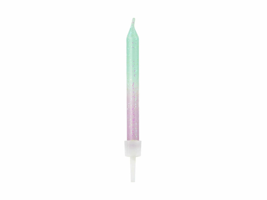 Mermaid Cake Candles - Mint & Lilac Ombre Candles - Mermaid Theme - Under the Sea Party - Birthday Cake Candles - Kids Birthday - Pack Of 20 - Jolie Fete UK