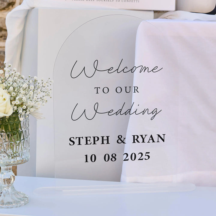 Mr & Mrs Wedding Photo Booth Frame - Black And White Monochrome Picture Frame - Customise With Your Name And Date - Minimalist Wedding - Jolie Fete UK
