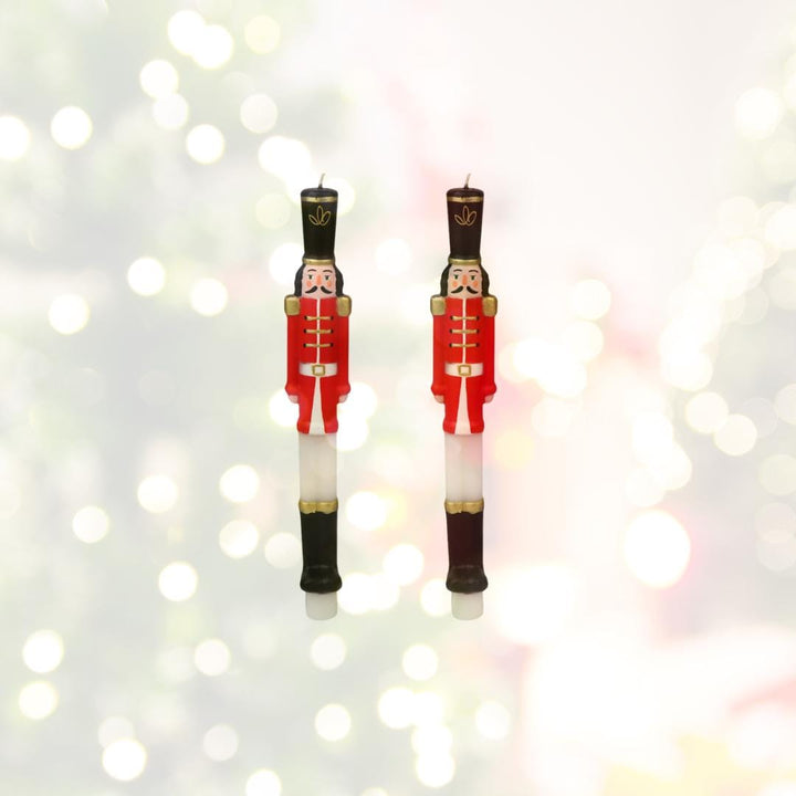 Nutcracker Christmas Dinner Candles - Hand Painted Christmas Table Candles -Christmas Decorations-Christmas Gifts-Stocking Fillers-Pack Of 2 - Jolie Fete UK