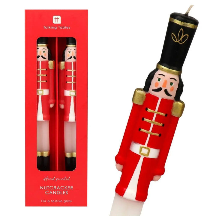 Nutcracker Christmas Dinner Candles - Hand Painted Christmas Table Candles -Christmas Decorations-Christmas Gifts-Stocking Fillers-Pack Of 2 - Jolie Fete UK