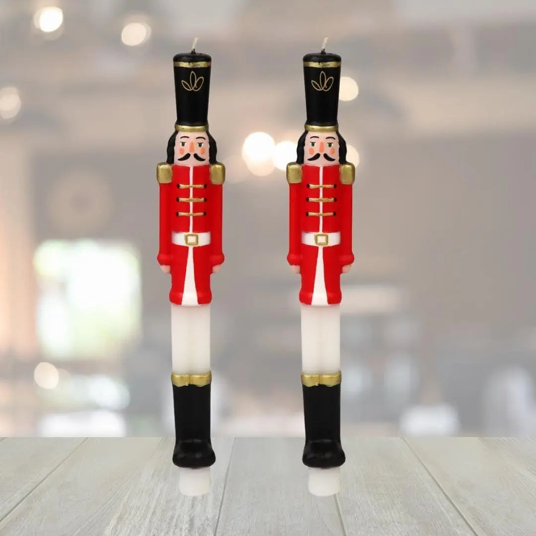 Nutcracker Christmas Dinner Candles - Hand Painted Christmas Table Candles -Christmas Decorations-Christmas Gifts-Stocking Fillers-Pack Of 2 - Jolie Fete UK