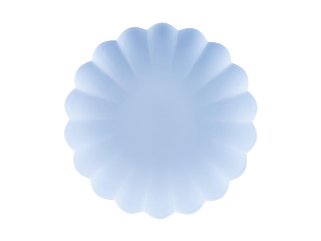 Pastel Blue Reusable Plates - Baby Blue Party Plates - Light Blue Birthday Party Decorations - Picnic Plastic Plates - Pack Of 4 - Jolie Fete UK