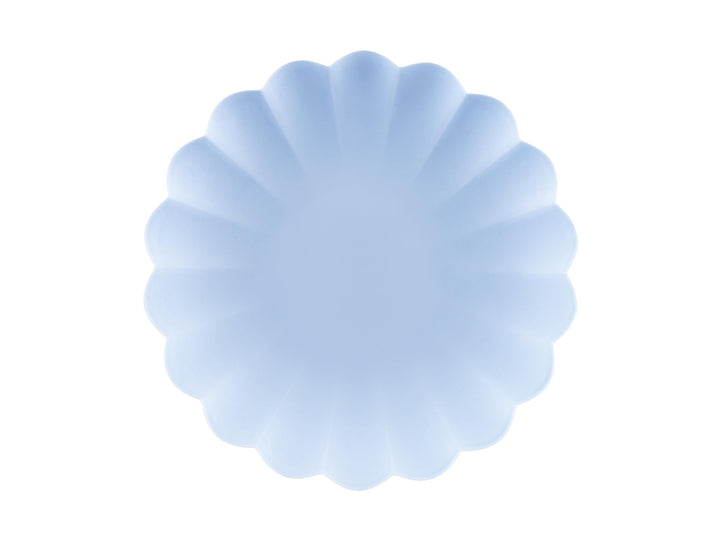 Pastel Blue Reusable Plates - Baby Blue Party Plates - Light Blue Birthday Party Decorations - Picnic Plastic Plates - Pack Of 4 - Jolie Fete UK