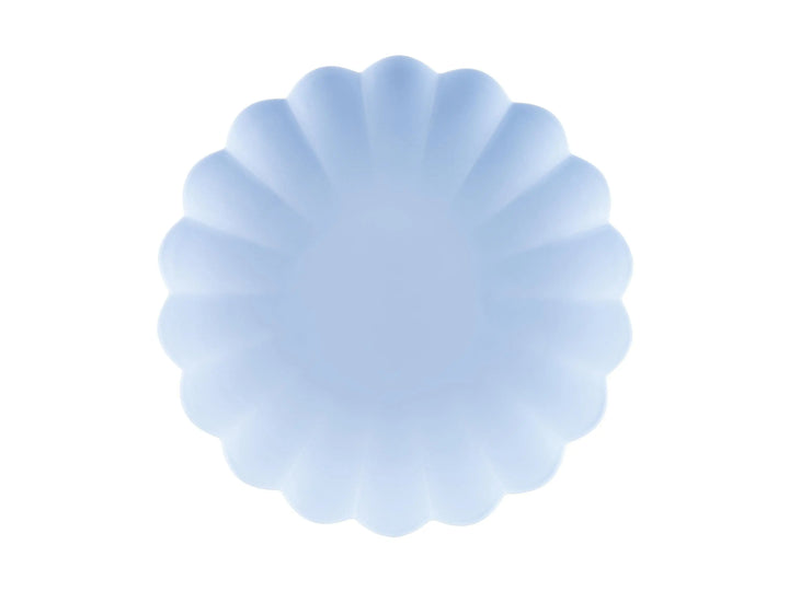 Pastel Blue Reusable Plates - Baby Blue Party Plates - Light Blue Birthday Party Decorations - Picnic Plastic Plates - Pack Of 4 - Jolie Fete UK