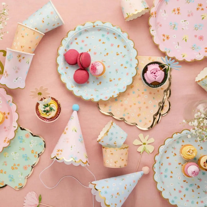 Pastel Bow Garland 2m - Coquette Tea Party Decorations - 3D Card Bow Bunting for Birthday, Hen Party, Baby Shower & Garden Party Decor - Jolie Fete UK