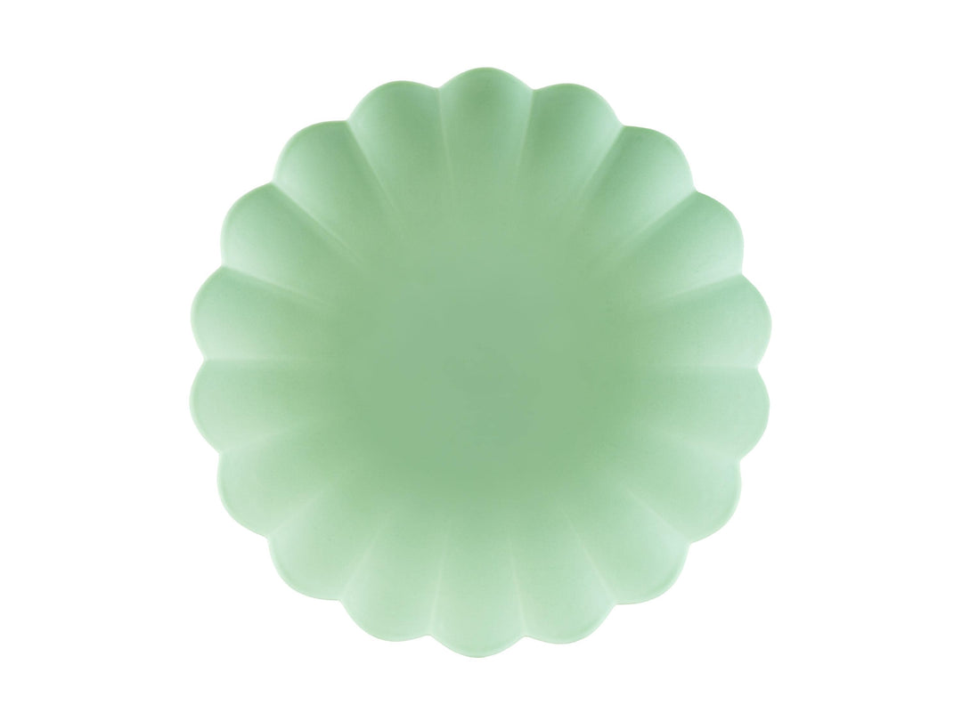 Pastel Green Reusable Plates - Mint Green Party Plates - Light Green Birthday Party Decorations - Picnic Plastic Plates - Pack Of 4 - Jolie Fete UK