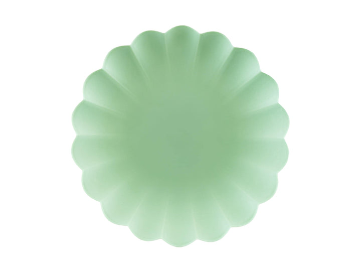 Pastel Green Reusable Plates - Mint Green Party Plates - Light Green Birthday Party Decorations - Picnic Plastic Plates - Pack Of 4 - Jolie Fete UK