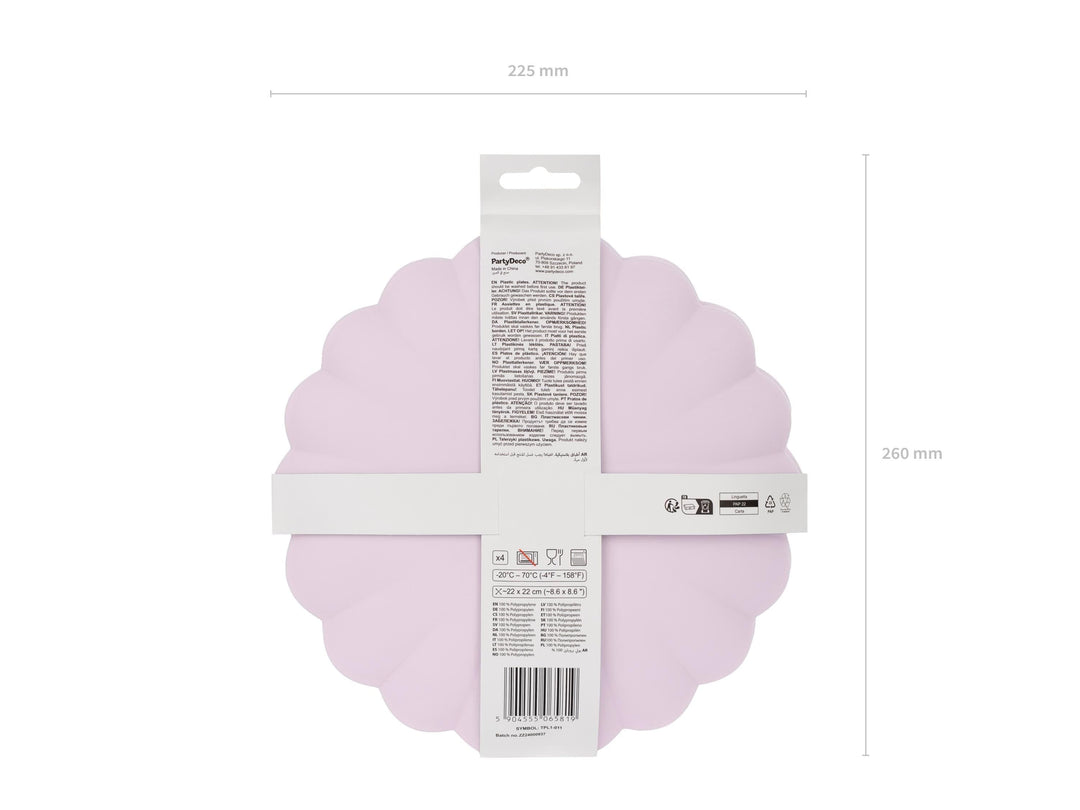 Pastel Lilac Reusable Plates - Light Violet Party Plates - Pale Purple Birthday Party Decorations - Picnic Plastic Plates - Pack Of 4 - Jolie Fete UK