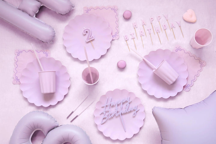 Pastel Lilac Reusable Plates - Light Violet Party Plates - Pale Purple Birthday Party Decorations - Picnic Plastic Plates - Pack Of 4 - Jolie Fete UK